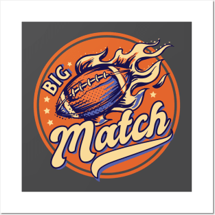 Big match - American football badge Posters and Art